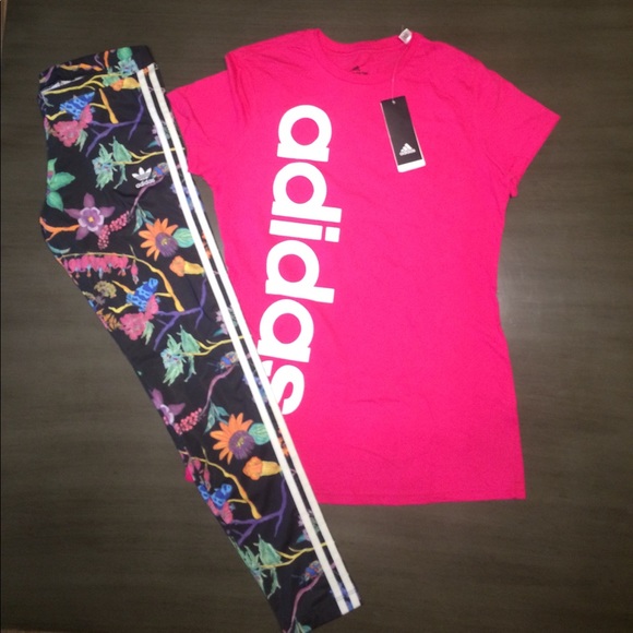 adidas Other - New adidas tshirt rare poisonous garden legging M